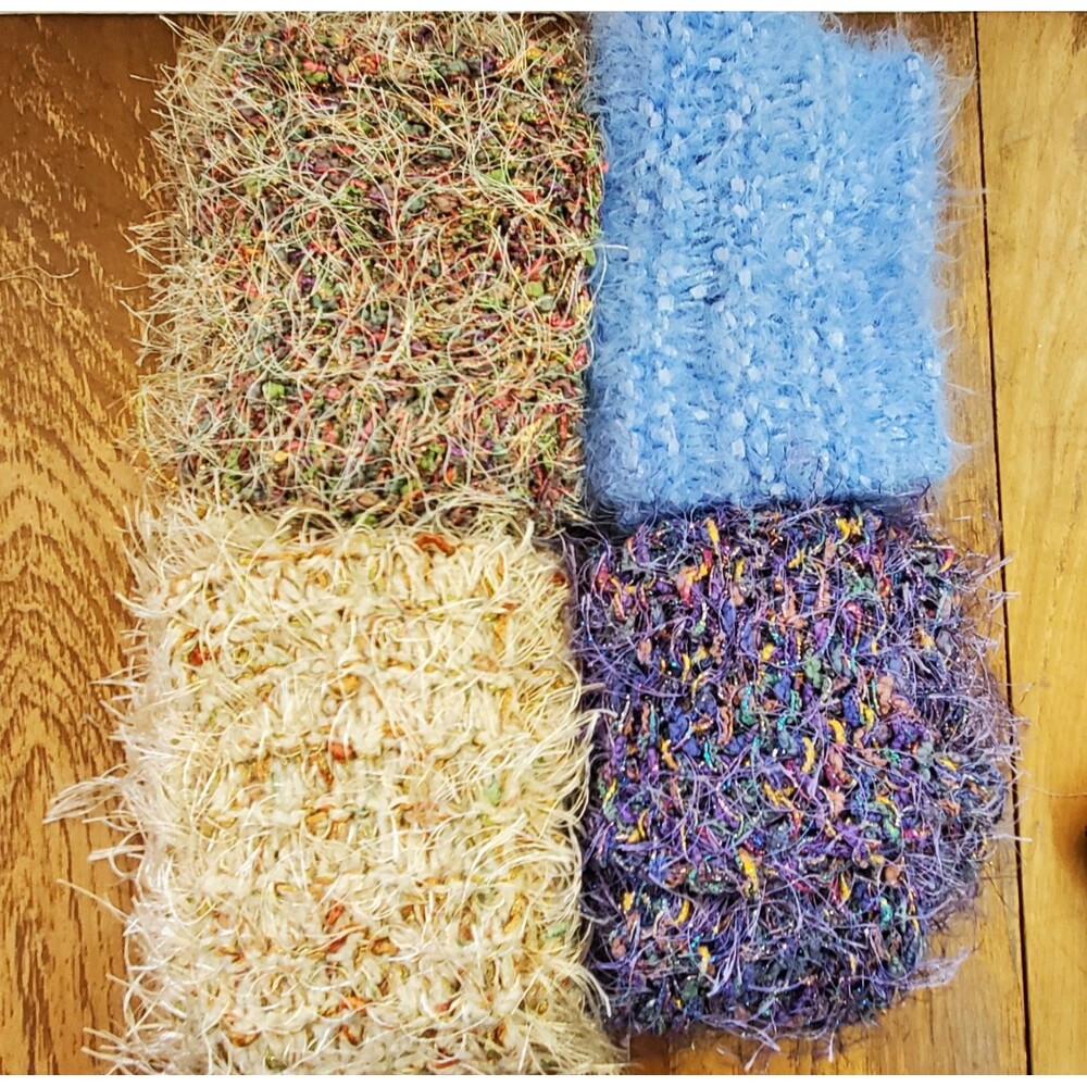 NEW Lot of 4 Hand Knitted Boho Cowl Scarf Fringe Fairy Artsy Coquette Indie